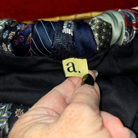 a. Re/Upcycled Tie Handbag Handmade Bamboo Hoop Handle Boho! Artsy BOHO ARTSY - Picture 6 of 15